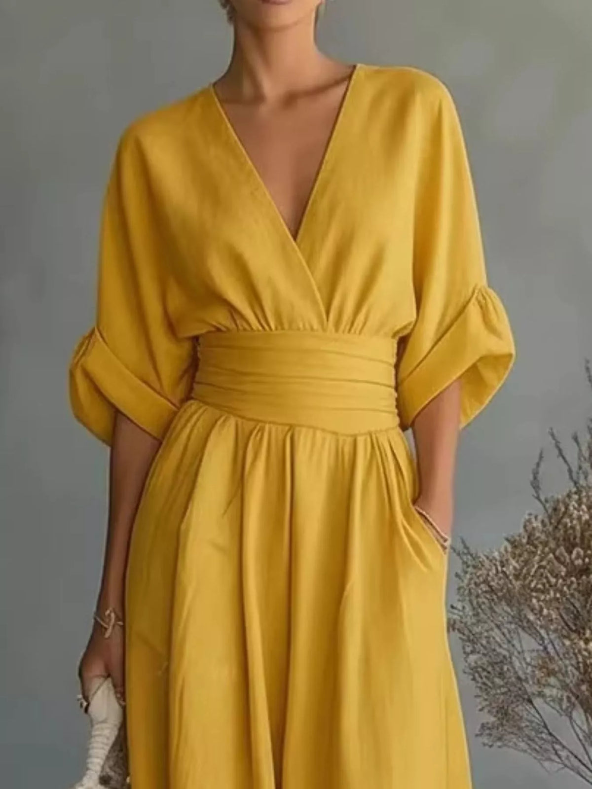 Trendsi Full Size Half Sleeve Wide-Leg Jumpsuit Plus Size -