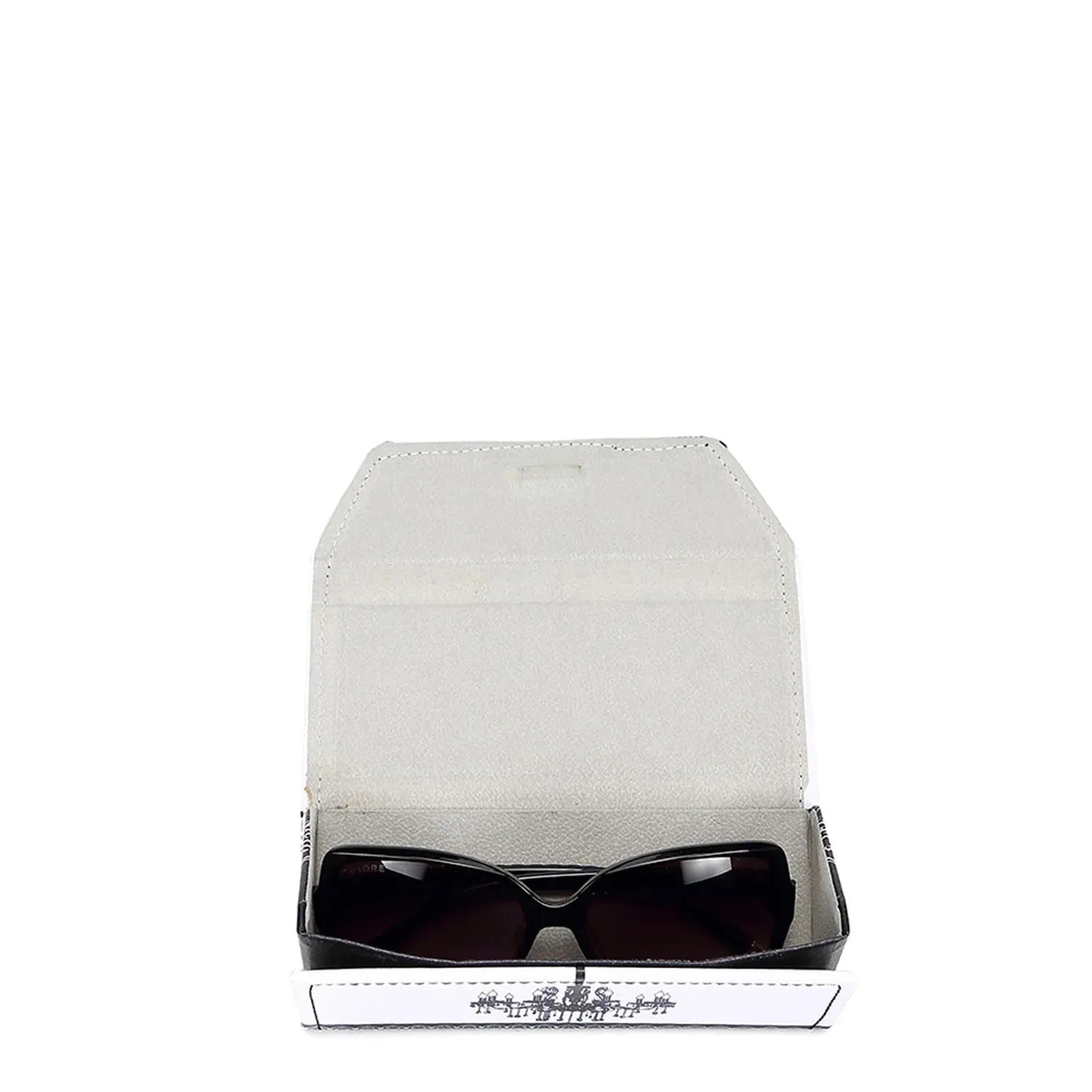 Women's Foldable Glasses Case Interior Lining Faux Leather Print — product view 5