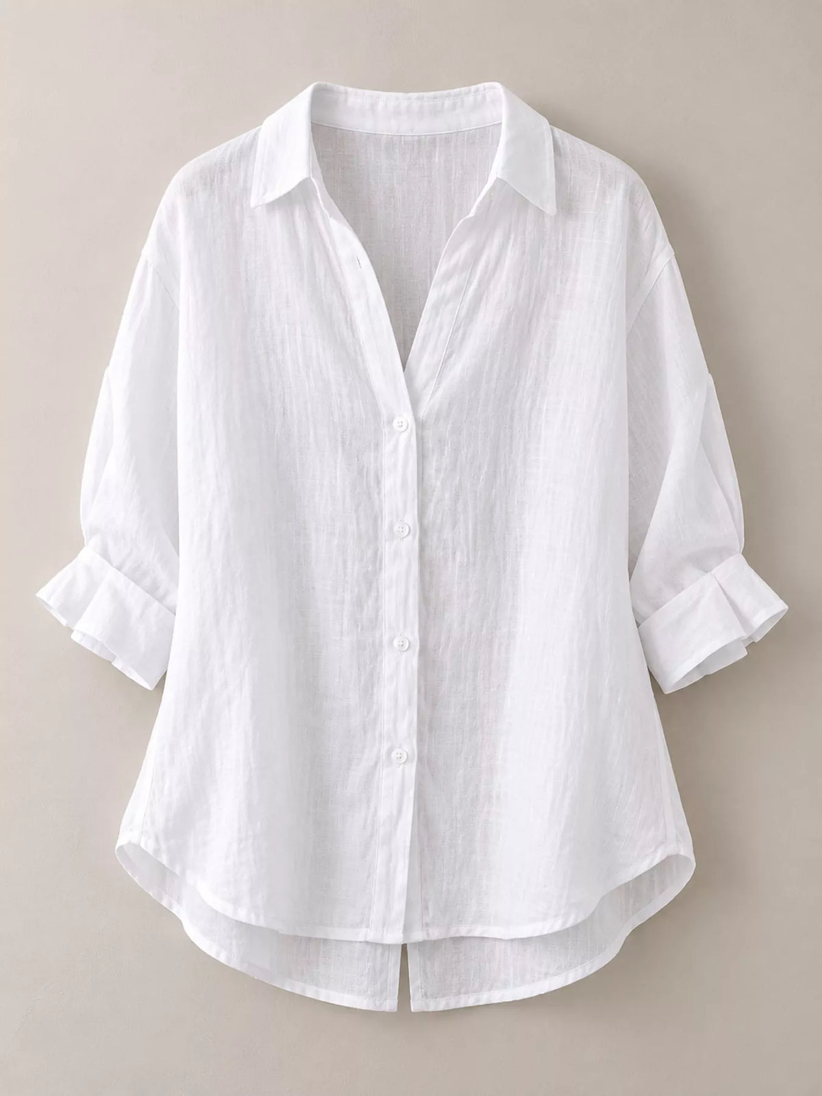 White loose fit tie back shirt
