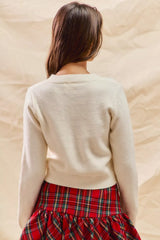 Trendsi SO ME Christmas Candy Cone Cropped Sweater -