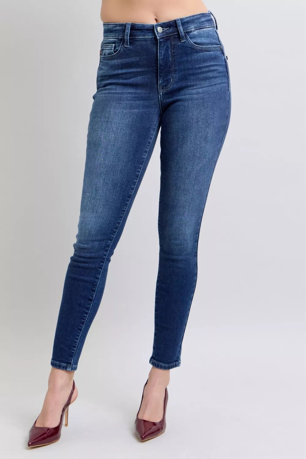 Women's thermal washed denim skinny jeans - product view 7