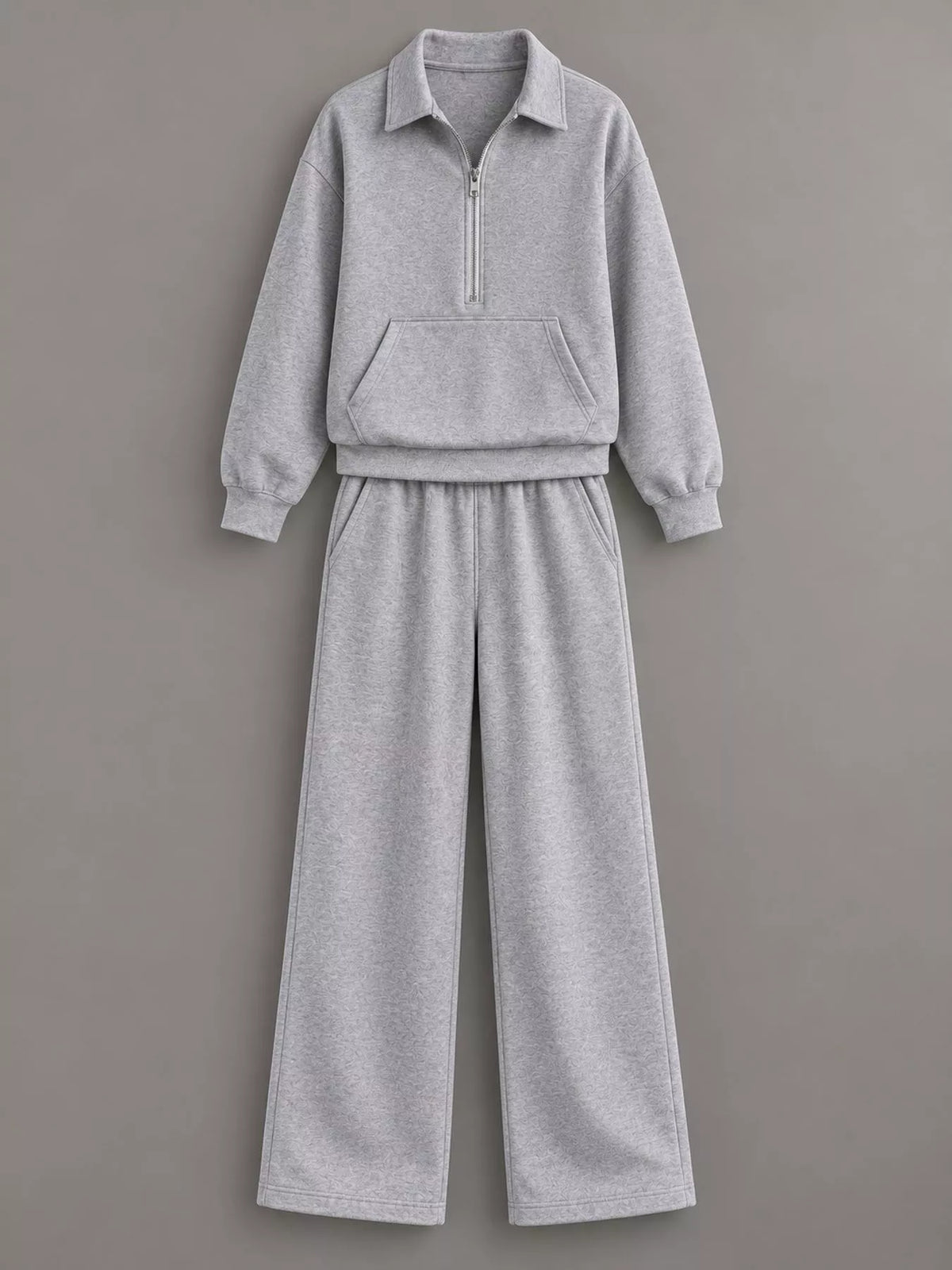 Collared long sleeve outfit set, product view