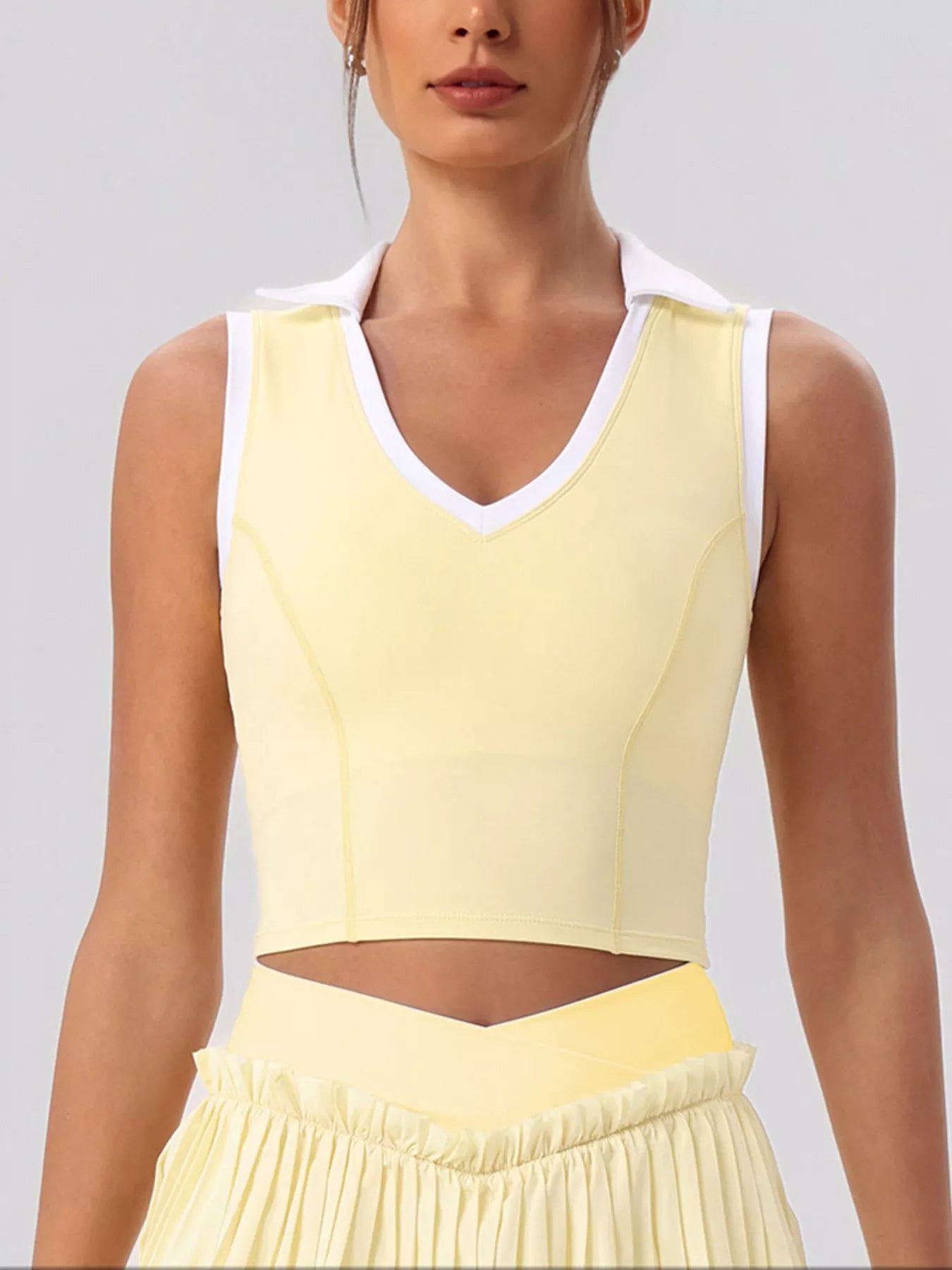 Trendsi Sleeveless Top and Pleated Skirt Active Set -