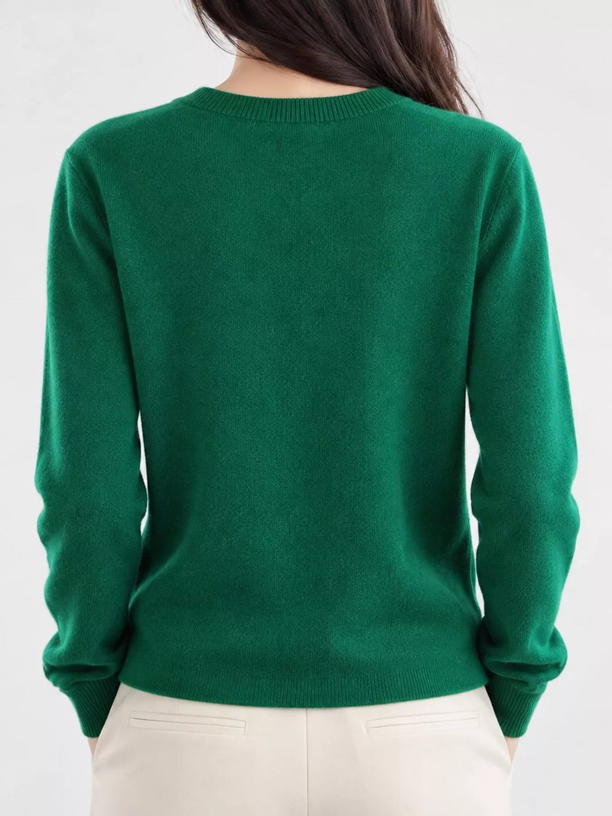 Button-down cardigan, green back