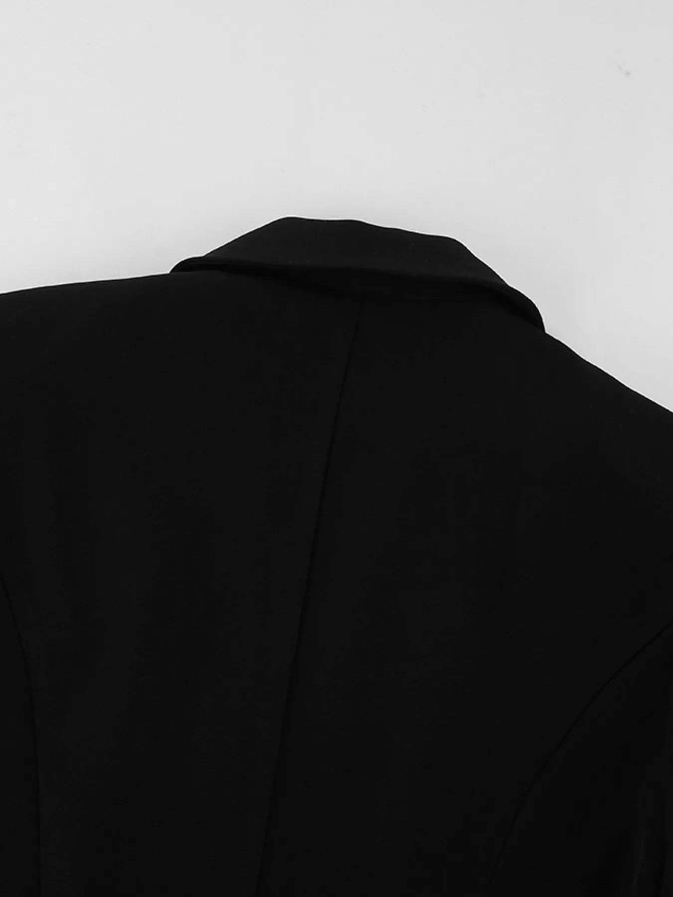 Trendsi Lace Hem Lapel Collar Blazer -