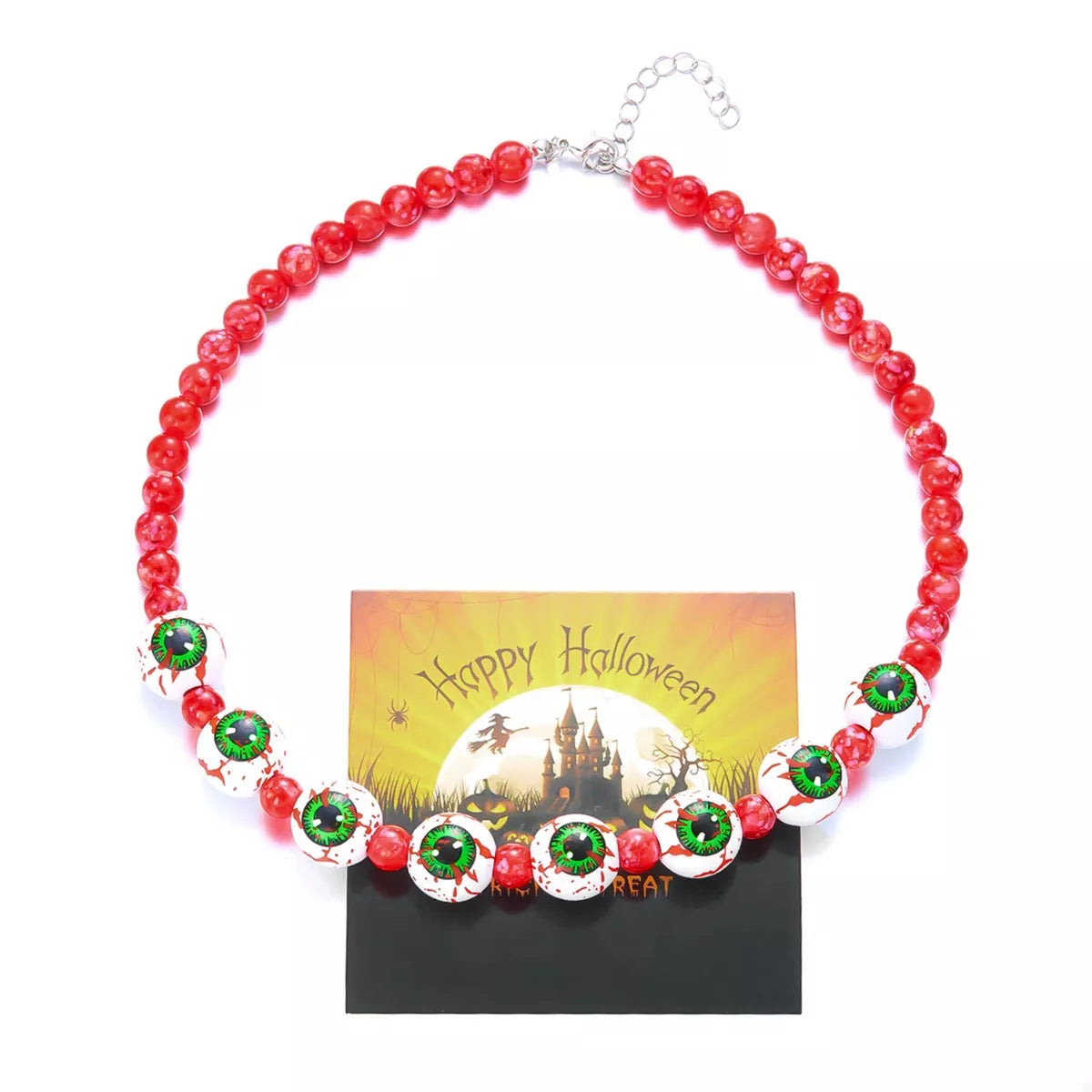 Trendsi Halloween Beaded Necklace and Bracelet Jewelry Set -