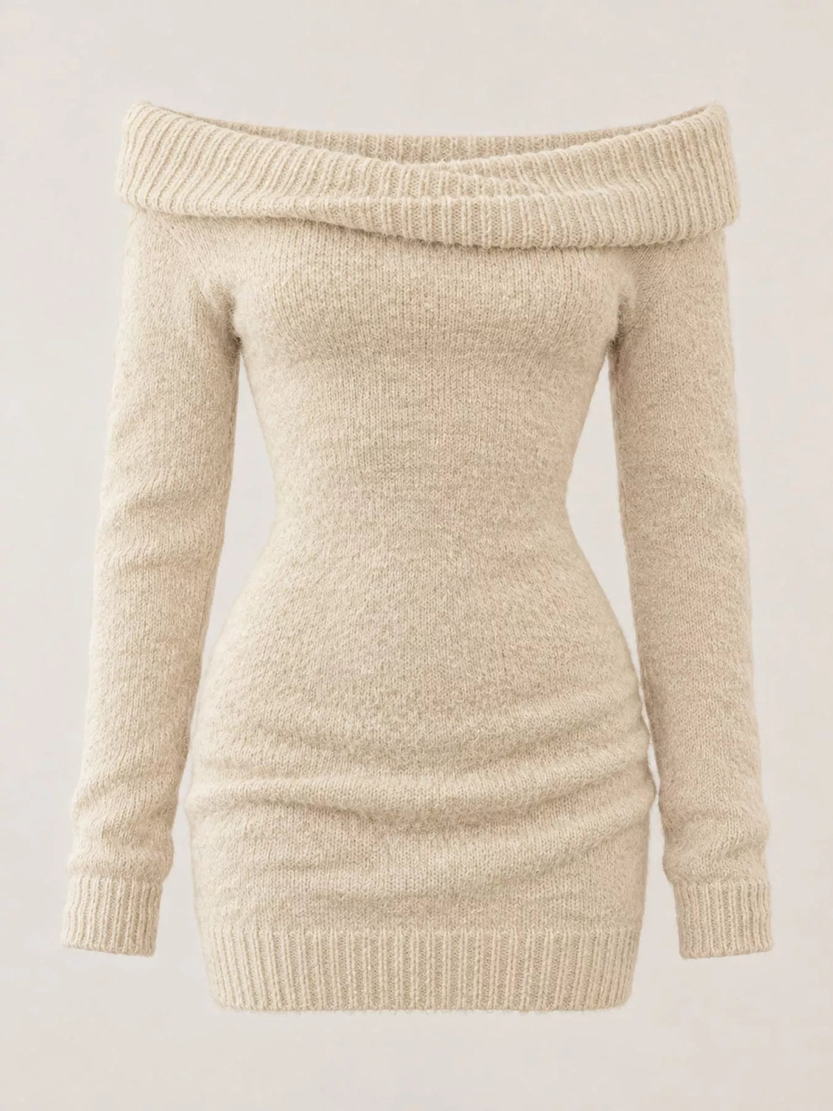 Off-shoulder long sleeve mini dress, product view