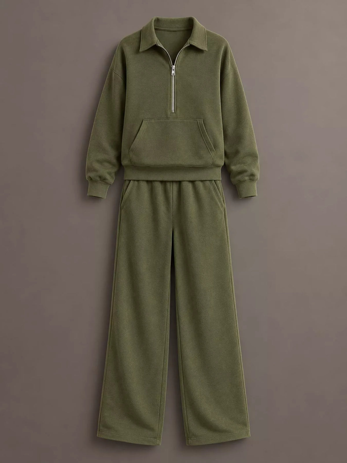 Collared long sleeve outfit set, product view