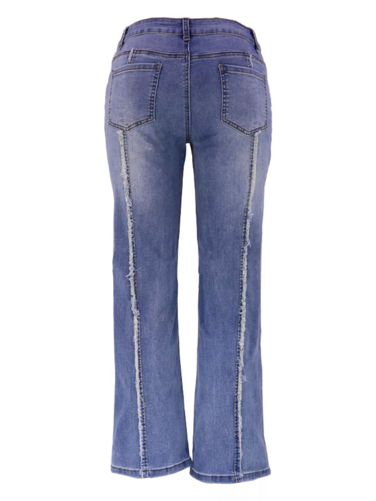Striped low-rise flare jeans