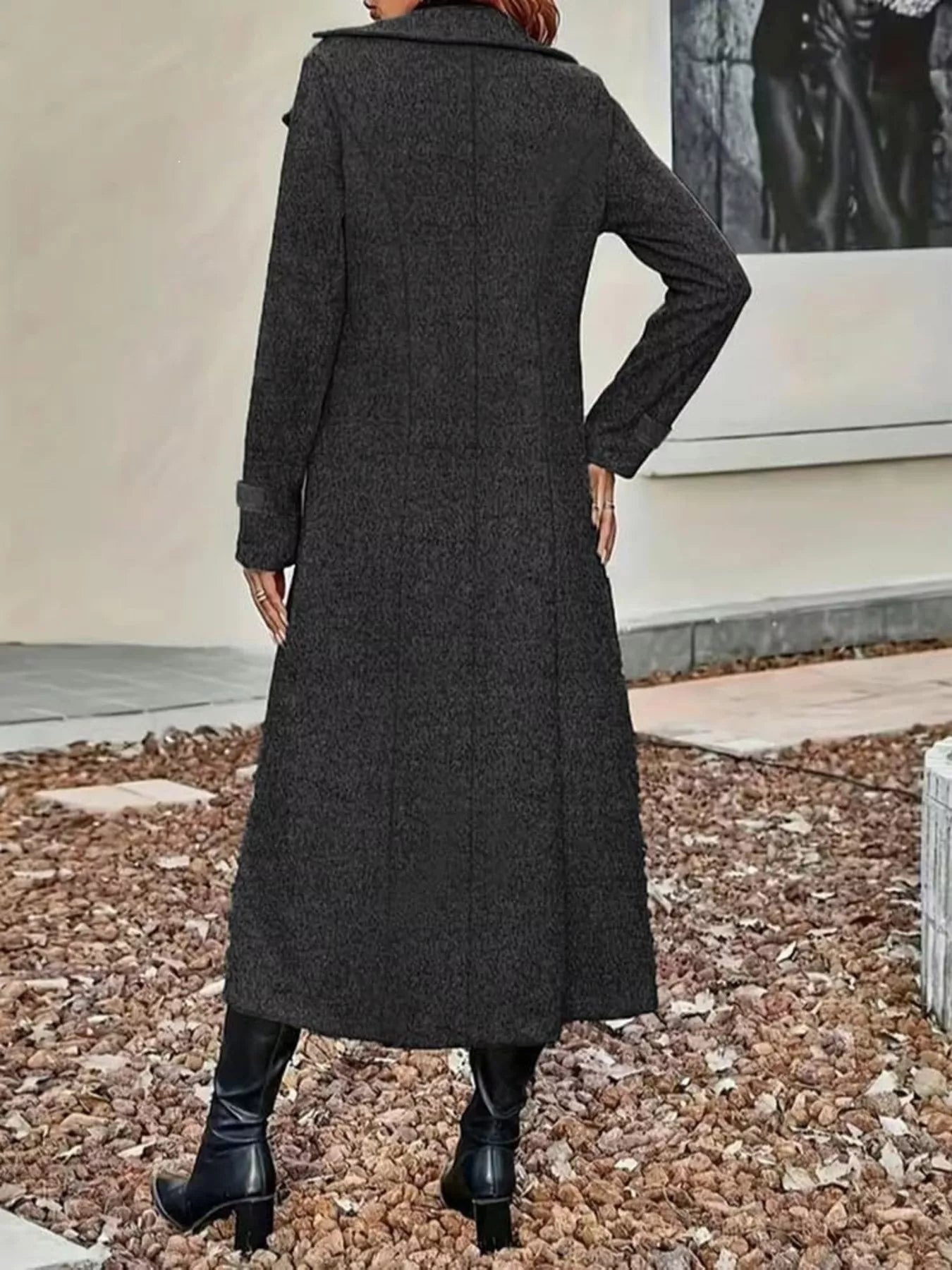 Trendsi Full Size Double-Breasted Longline Trench Coat Plus Size -