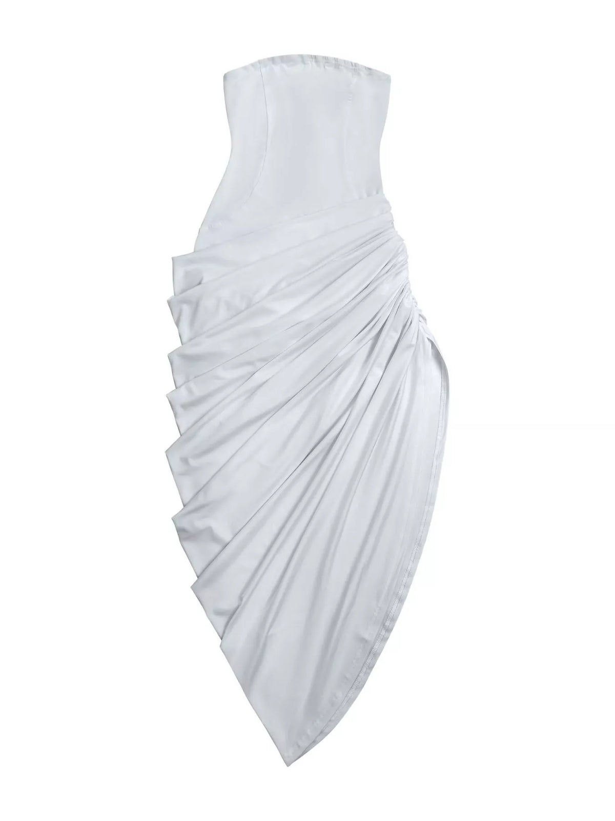 Trendsi Lace Up Back Tube Midi Dress -