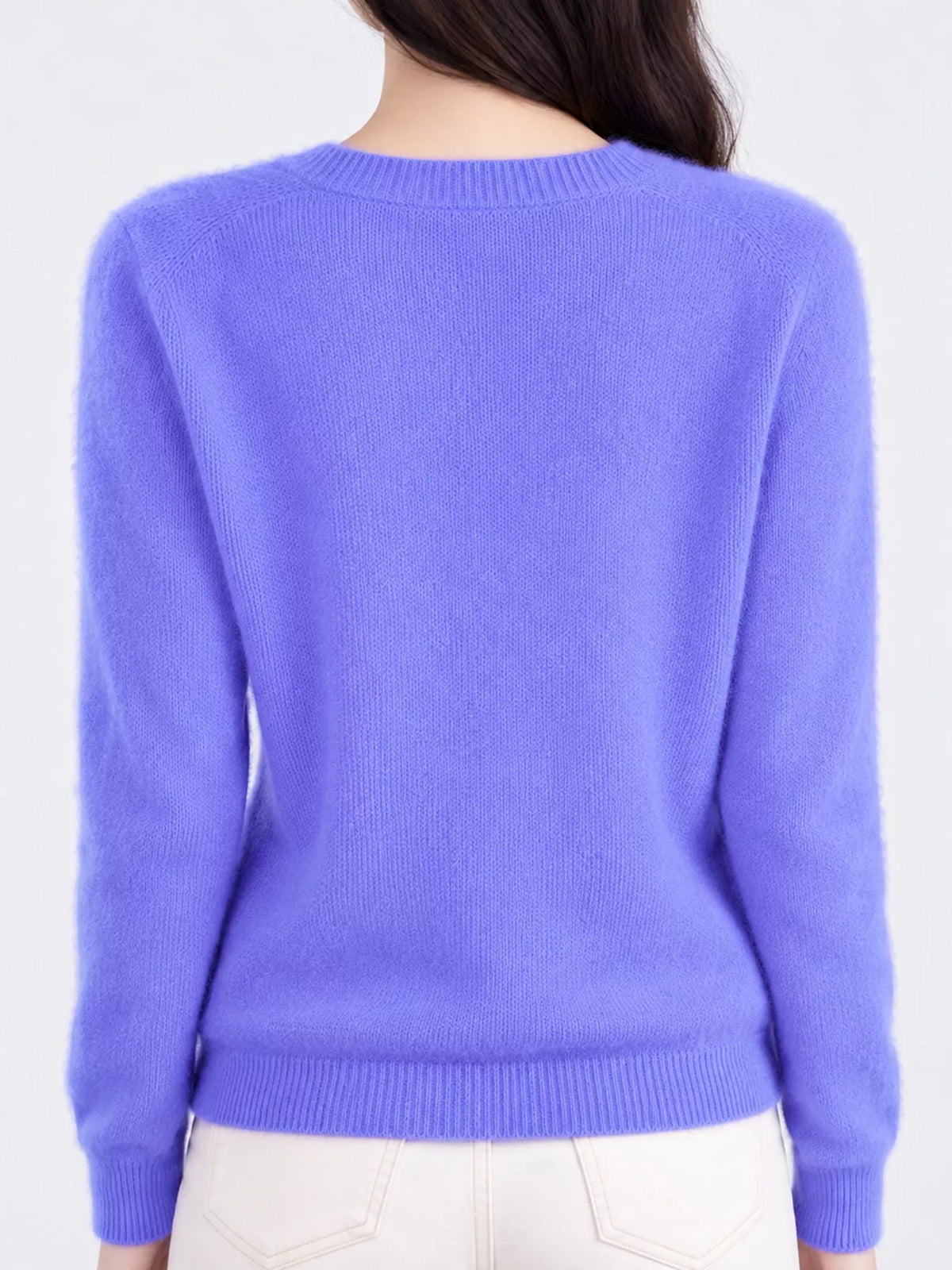 Ribbed cardigan, lilac back