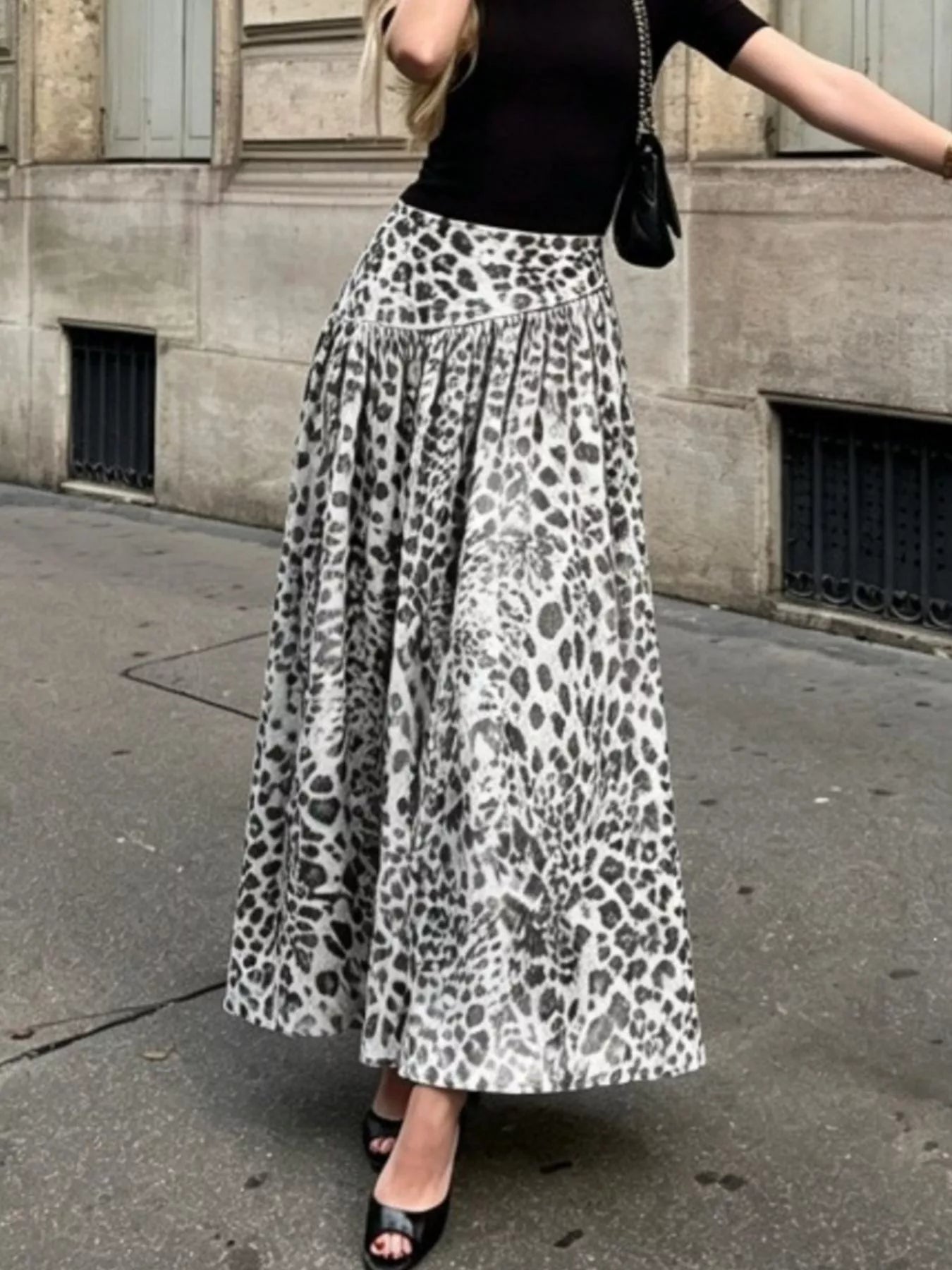 Trendsi Animal Print Maxi Skirt -
