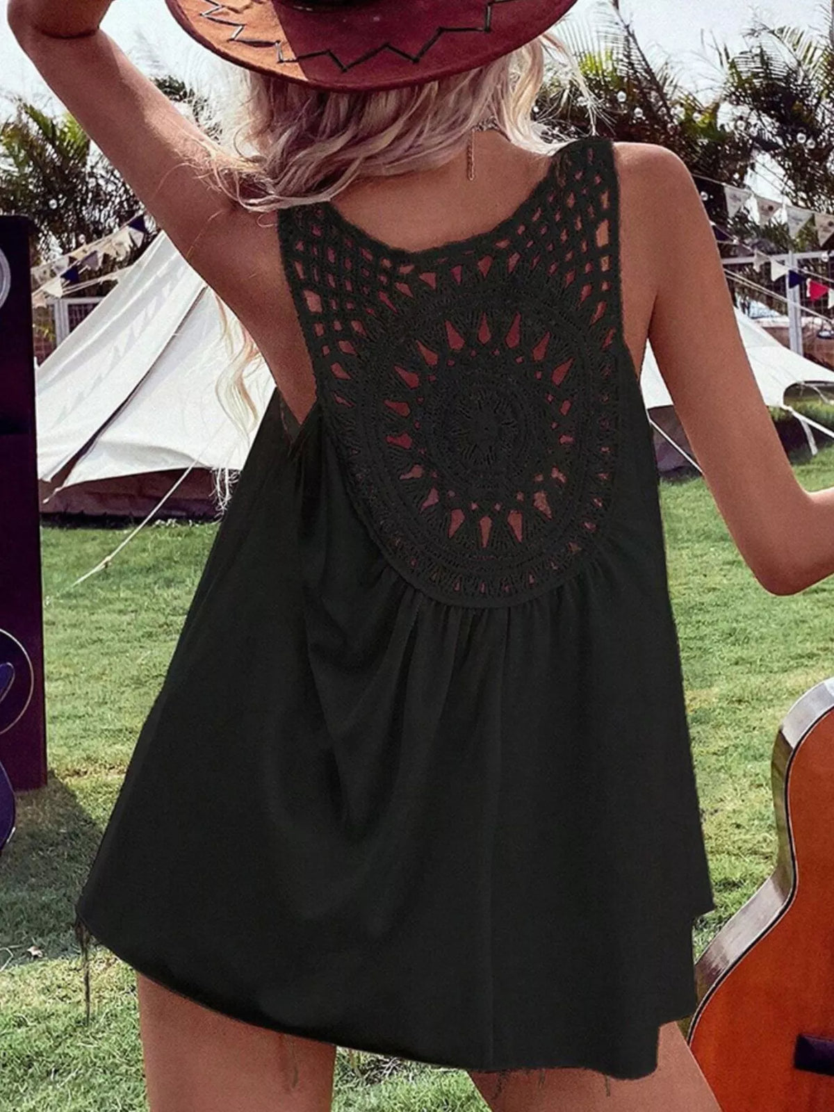 Trendsi Crochet V-Neck Tank Top -