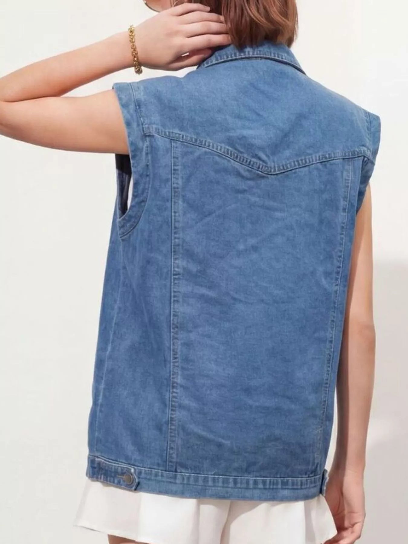 Trendsi Button-Down Denim Vest -