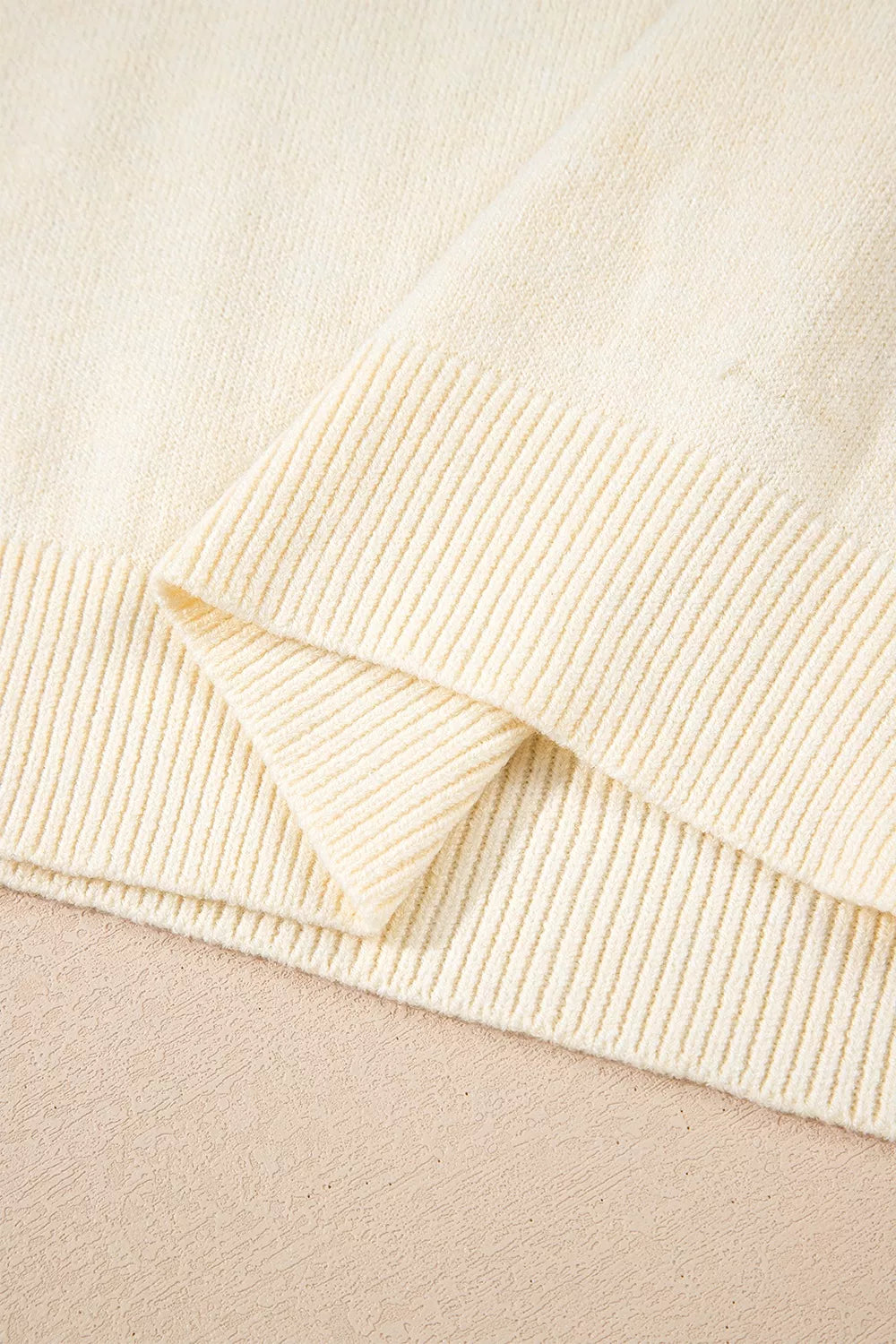 Trendsi Button-Cuff Crew Neck Sweater -