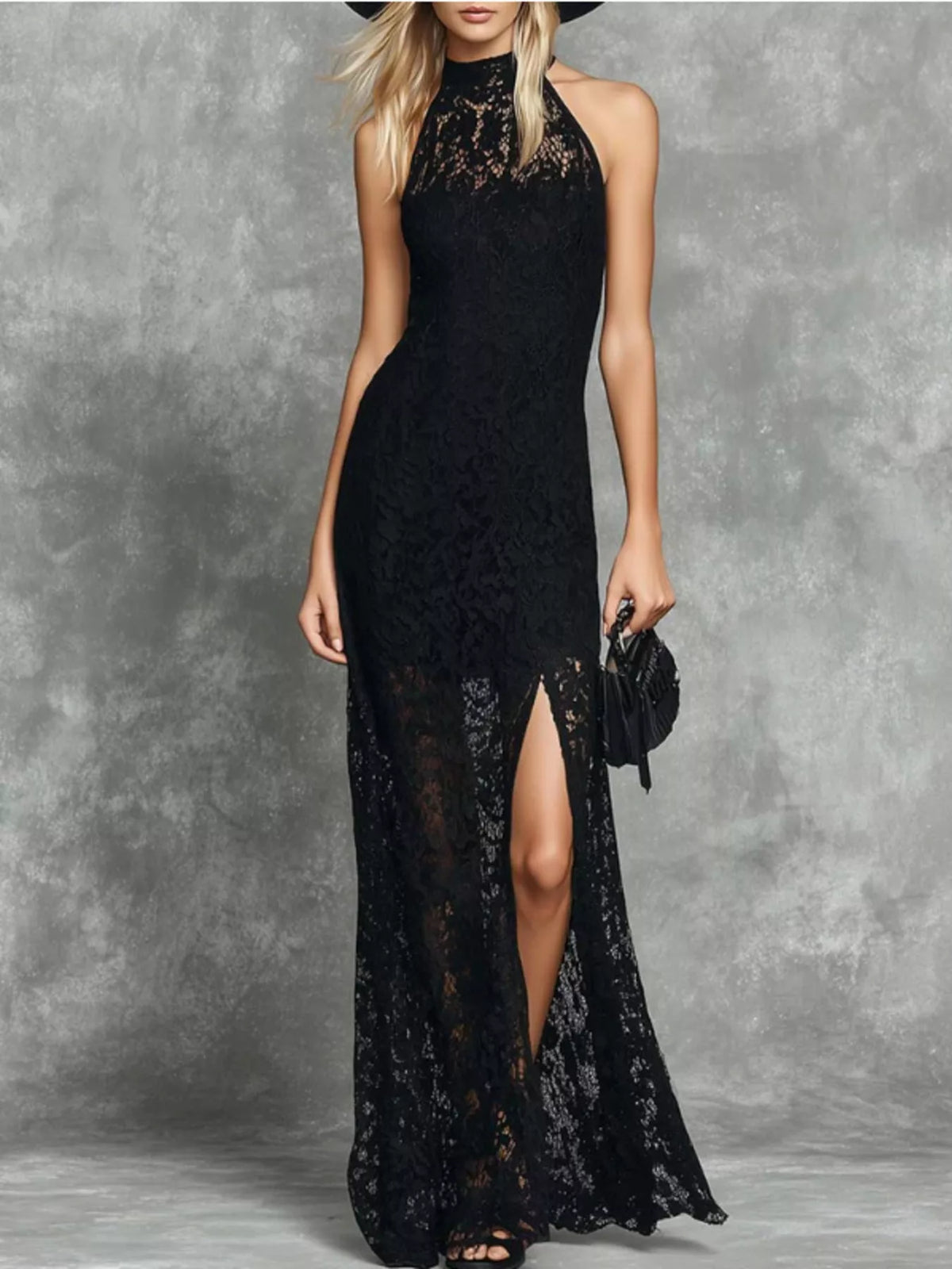 Trendsi Slit Lace Sleeveless Maxi Dress -