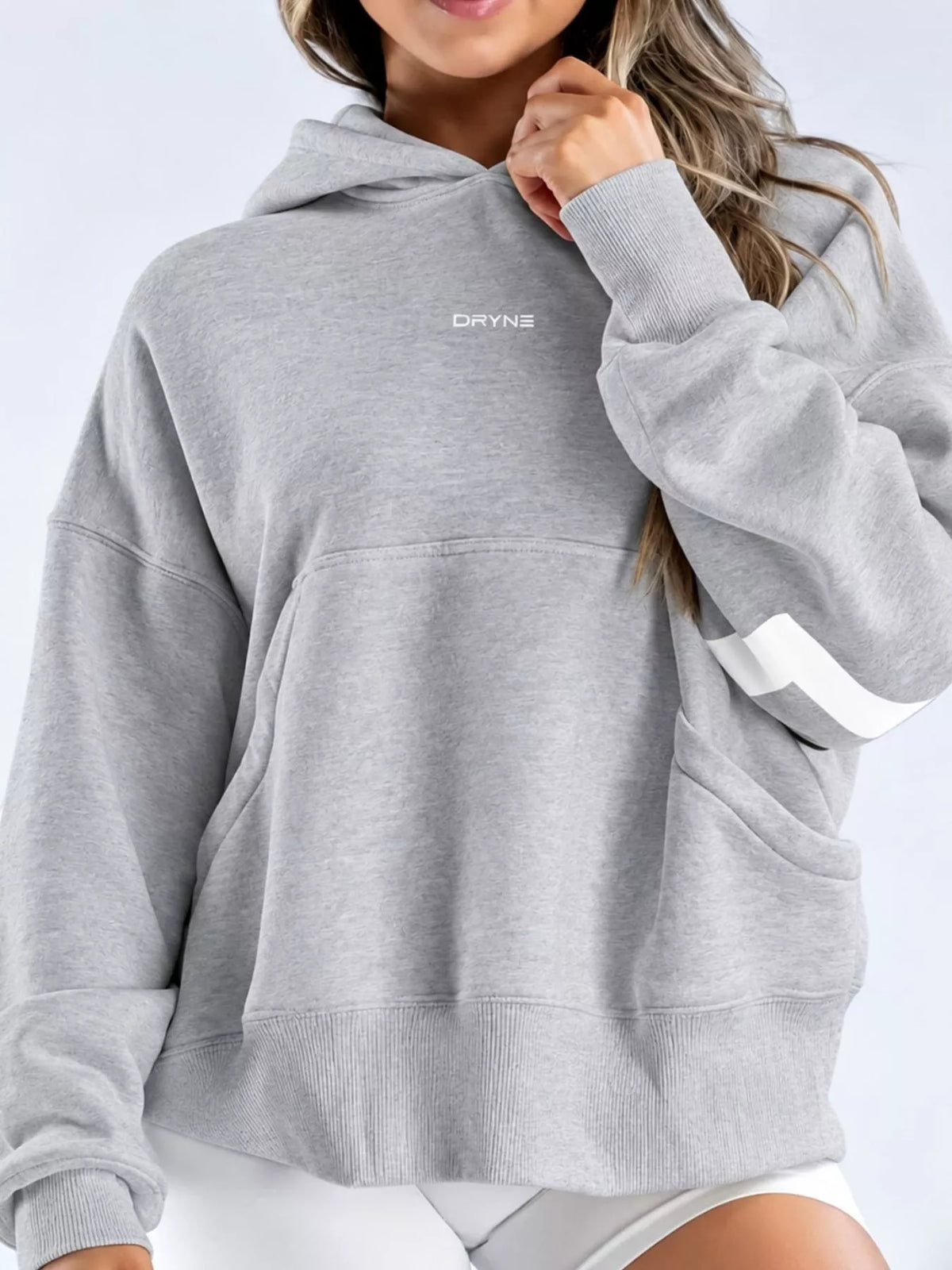 Letter-Back Kangaroo Pocket Hoodie — front view