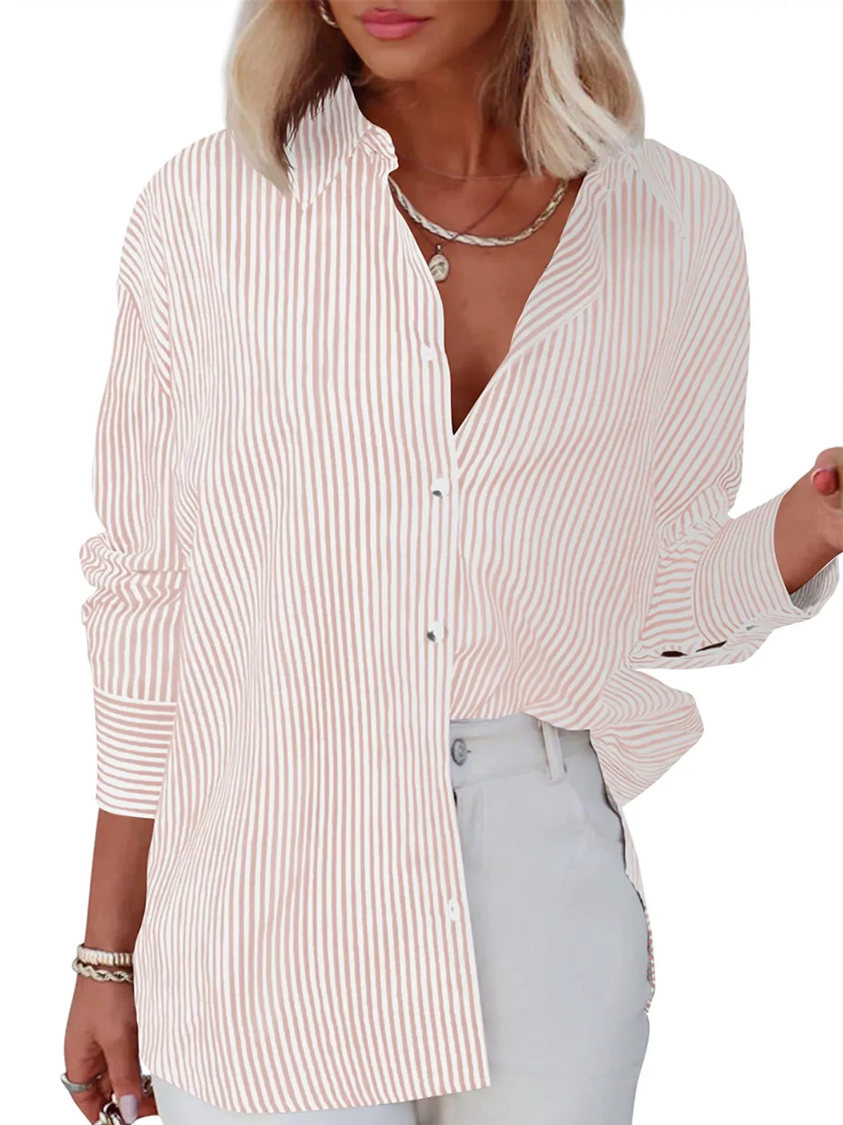 Light Pink striped button-down shirt