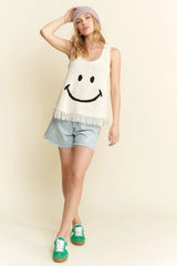 Trendsi Jade By Jane Full Size Smiley Fringe Hem Tank Plus Size -