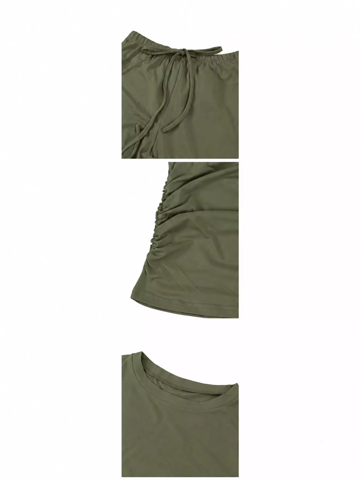 Long Sleeve Top and Wide-Leg Drawstring Pants Set — construction details