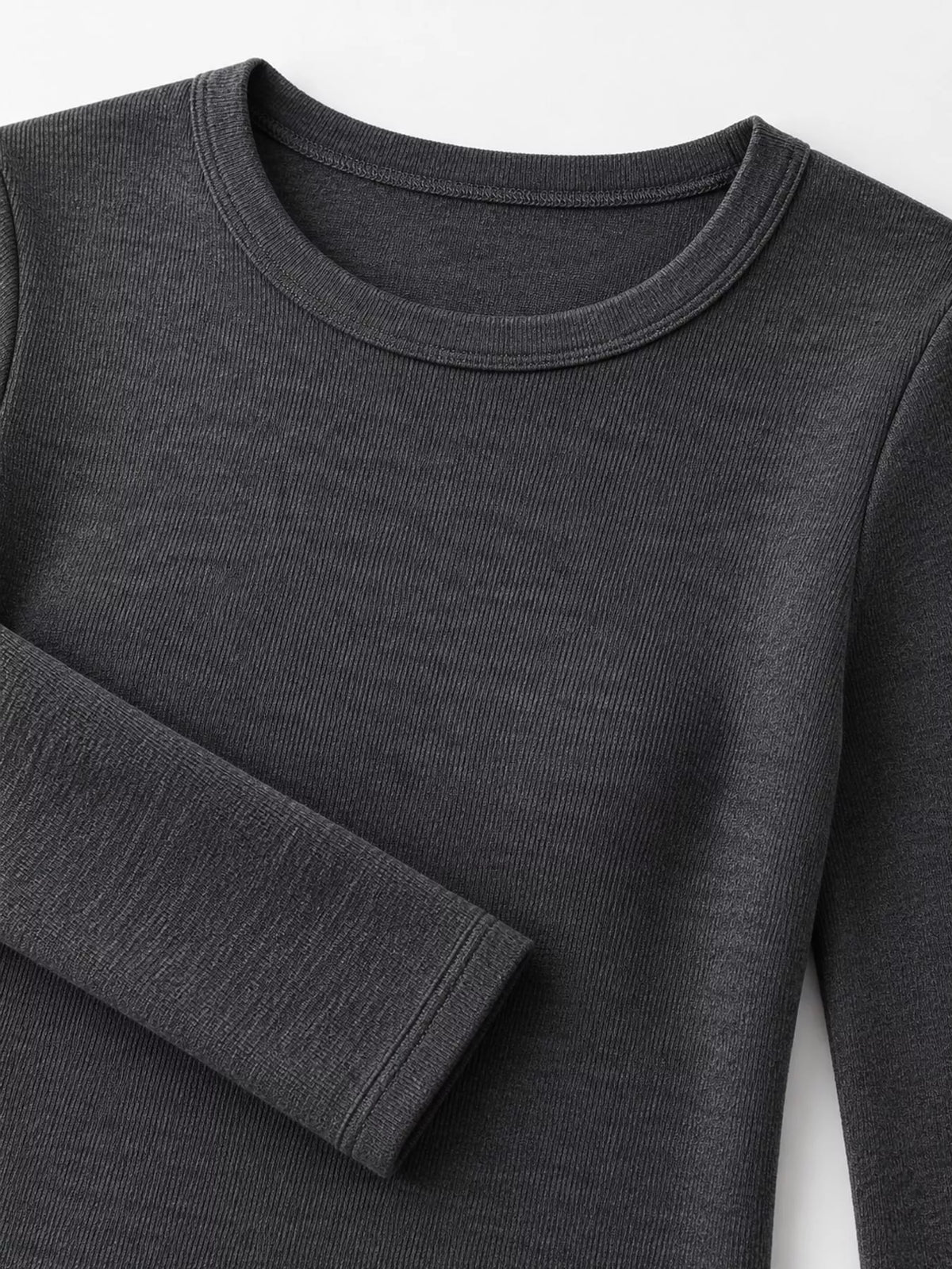 Slim-Fit Long Sleeve Crew Neck T-Shirt — garment construction details