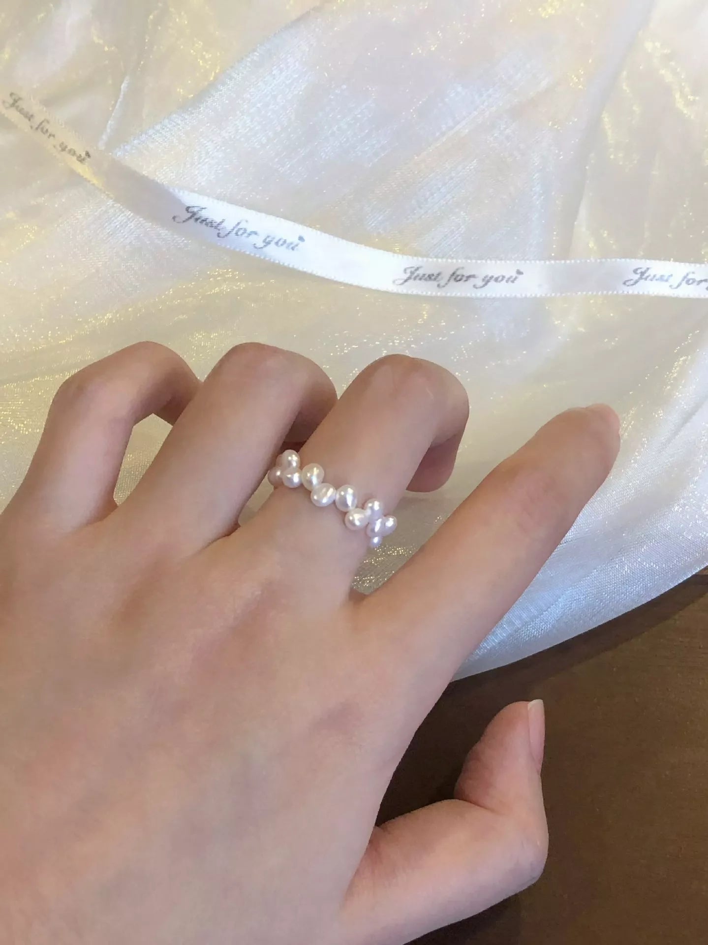 Trendsi Freshwater Pearl Bead Ring -