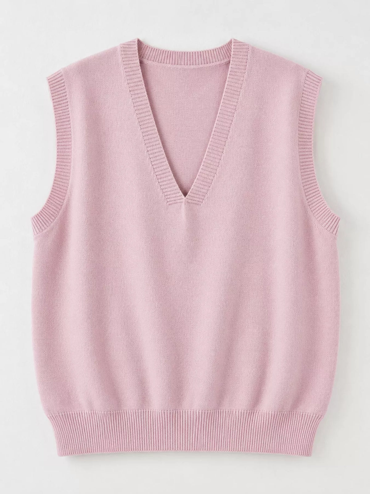 V-Neck Knit Sweater Vest — garment front
