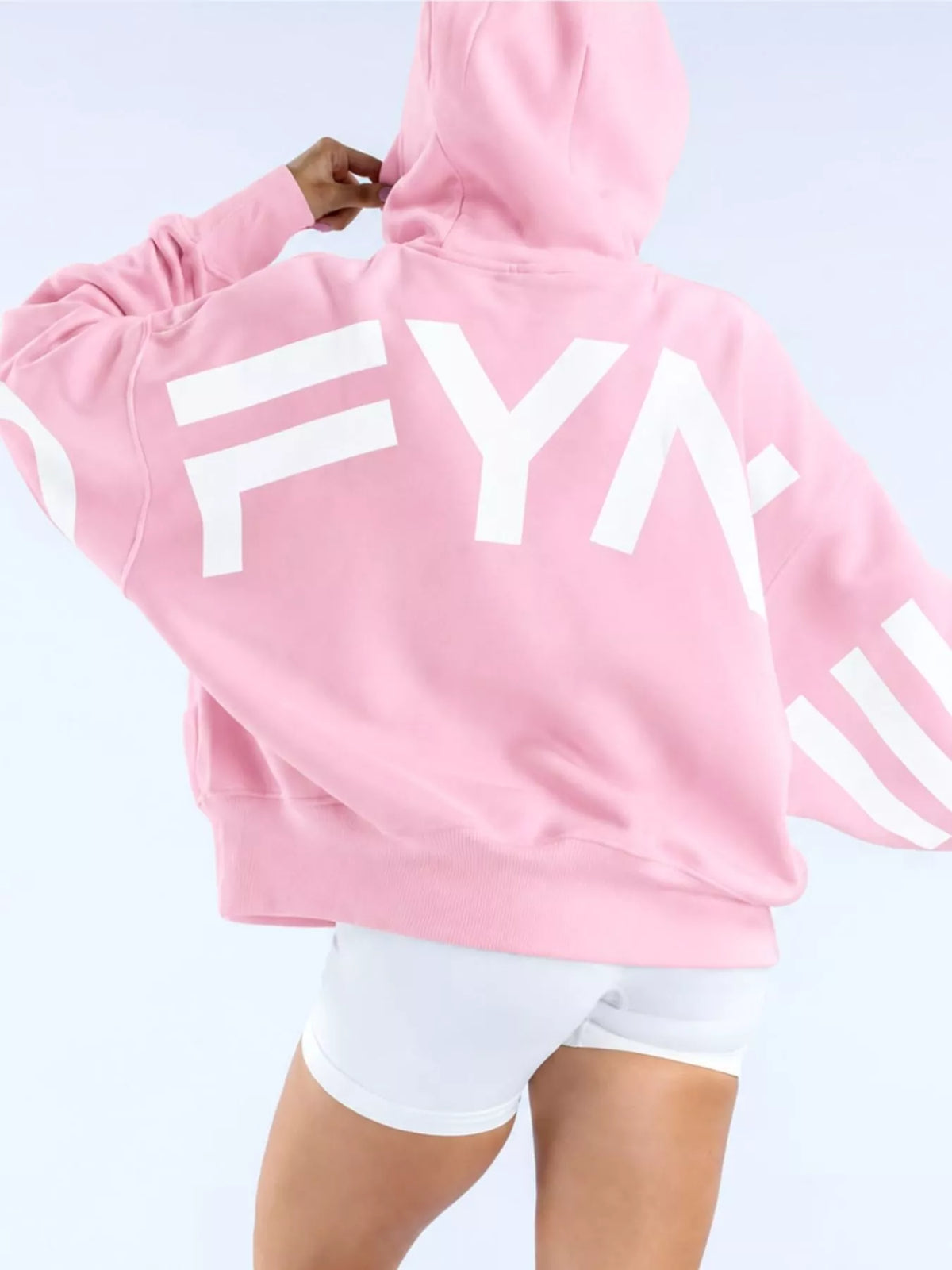 Letter-Back Kangaroo Pocket Hoodie — back view
