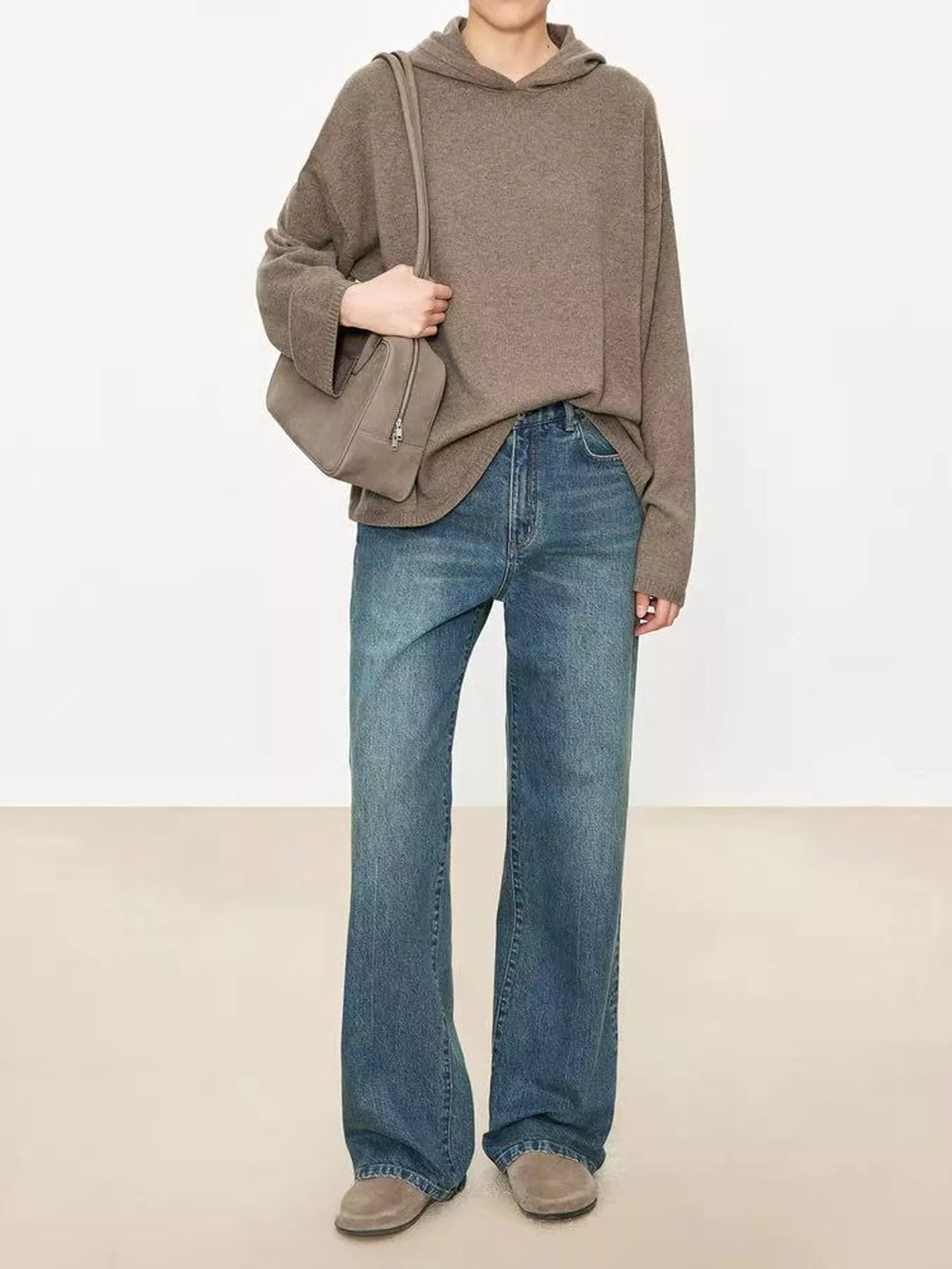 Oatmeal long-sleeve sweater