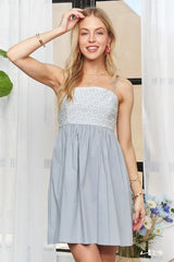 Trendsi ADORA Sleeveless Mix Babydoll Dress -