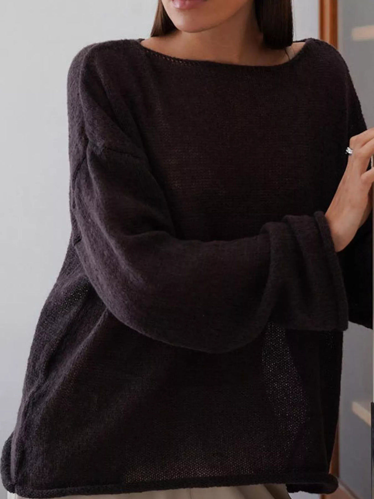 Knit cover-up, brown front
