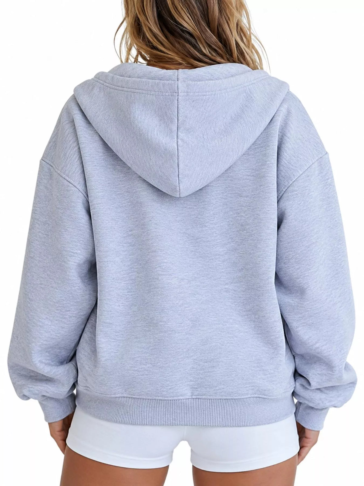 Long-sleeve hoodie, back view