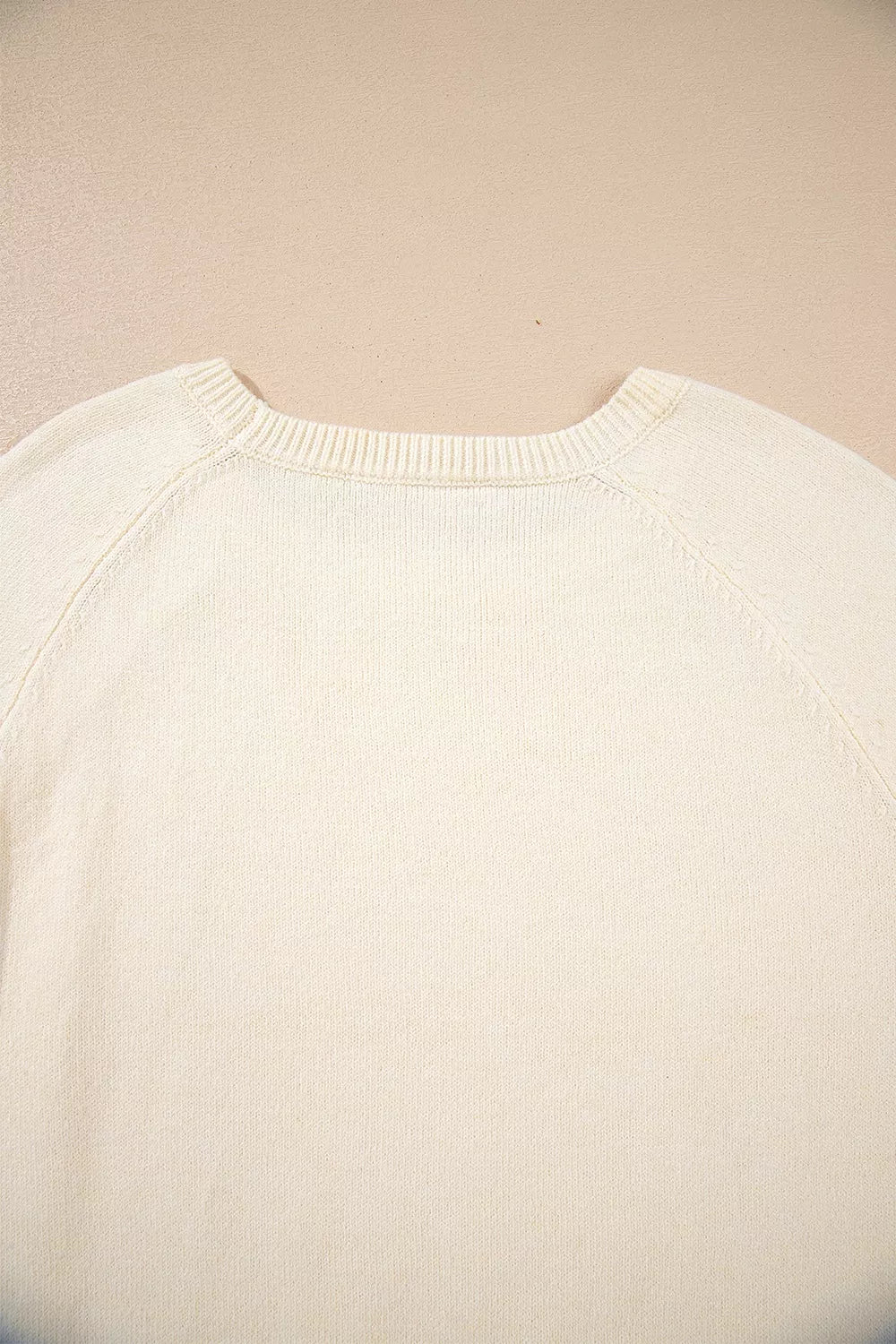 Trendsi Button-Cuff Crew Neck Sweater -