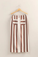 Trendsi HYFVE Striped Pocket Detail Maxi Skirt - Skirts