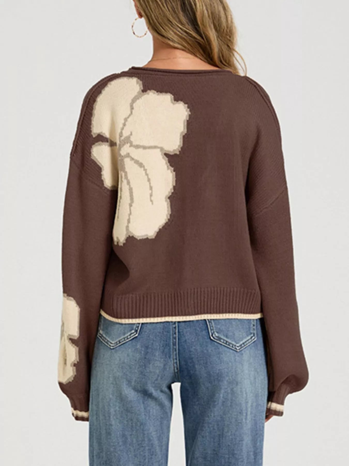 Trendsi V-Neck Button-Down Knit Cardigan -