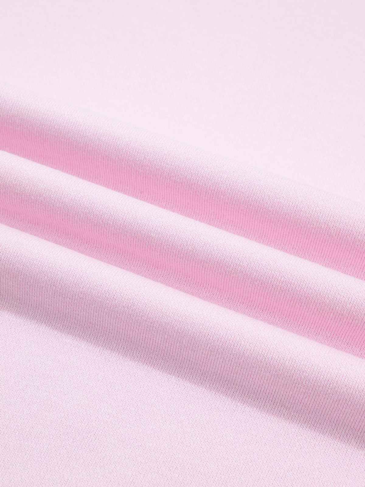 Pink sweatshirt with contrast striped ribbed trim, fabric detail