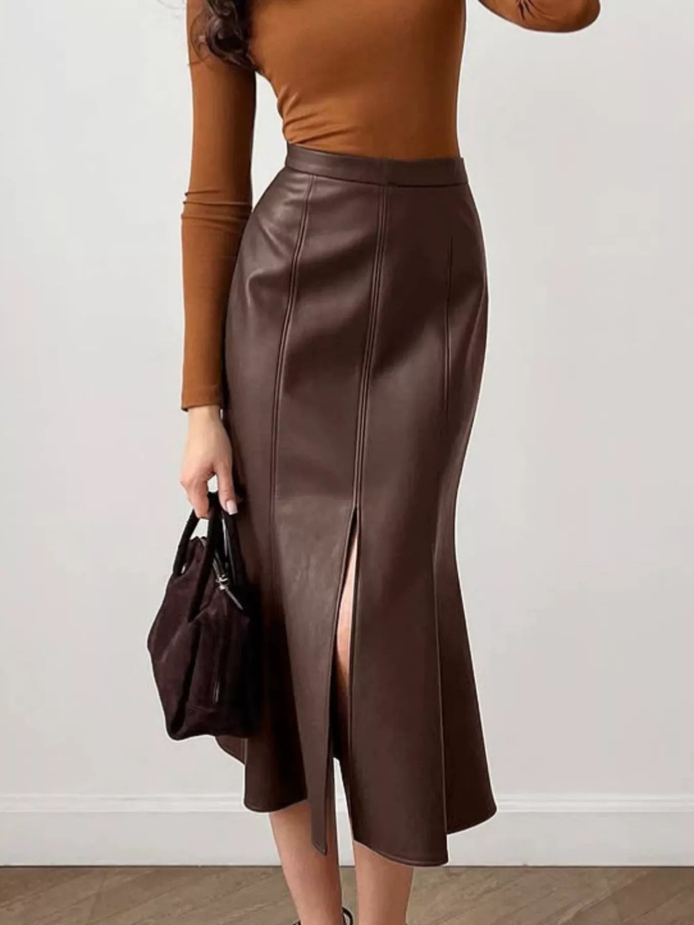 Trendsi Slit Mermaid Midi Skirt -