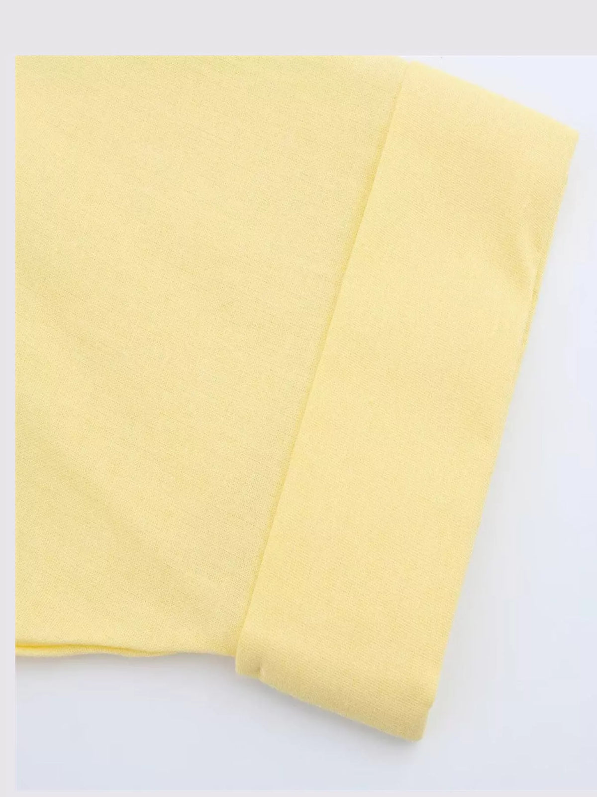 Yellow button-up three-quarter sleeve shirt