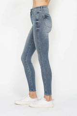 Trendsi Judy Blue Full Size Tummy Control Contrast Wash Skinny Jeans -
