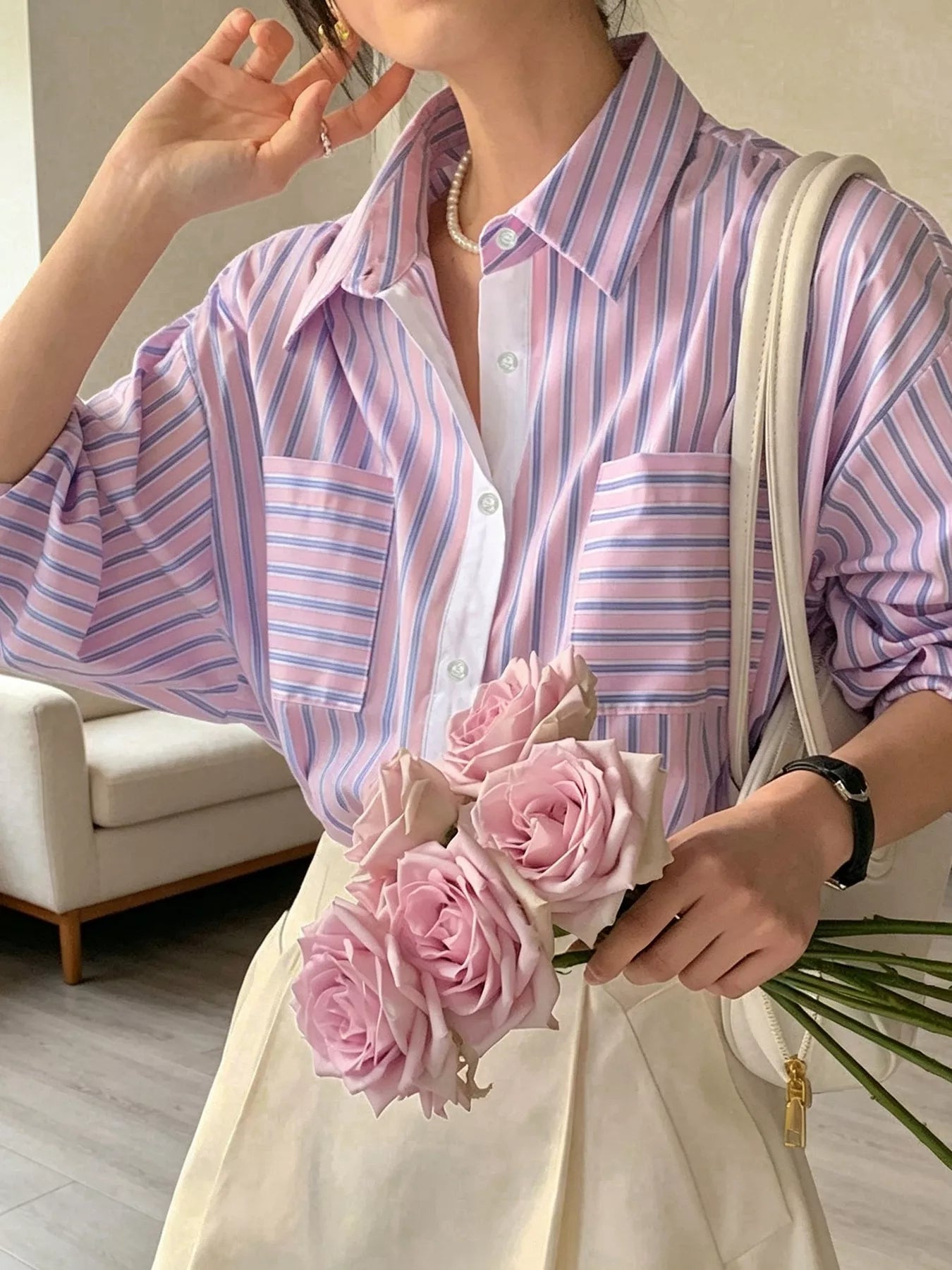 Trendsi Striped Button-Down Shirt -