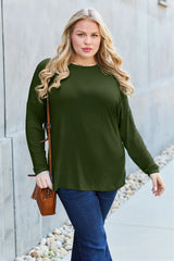 Trendsi Basic Bae Full Size Round Neck Dropped Shoulder T-Shirt -