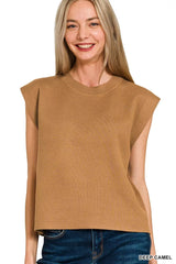 Trendsi Zenana Round Neck Viscose Sweater Vest -