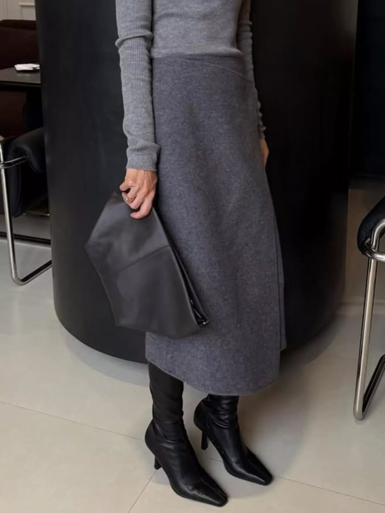 Trendsi High-Waisted Wrap Midi Skirt -