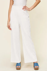 Trendsi Double Take Full Size Texture Smocked Waist Wide Leg Pants -