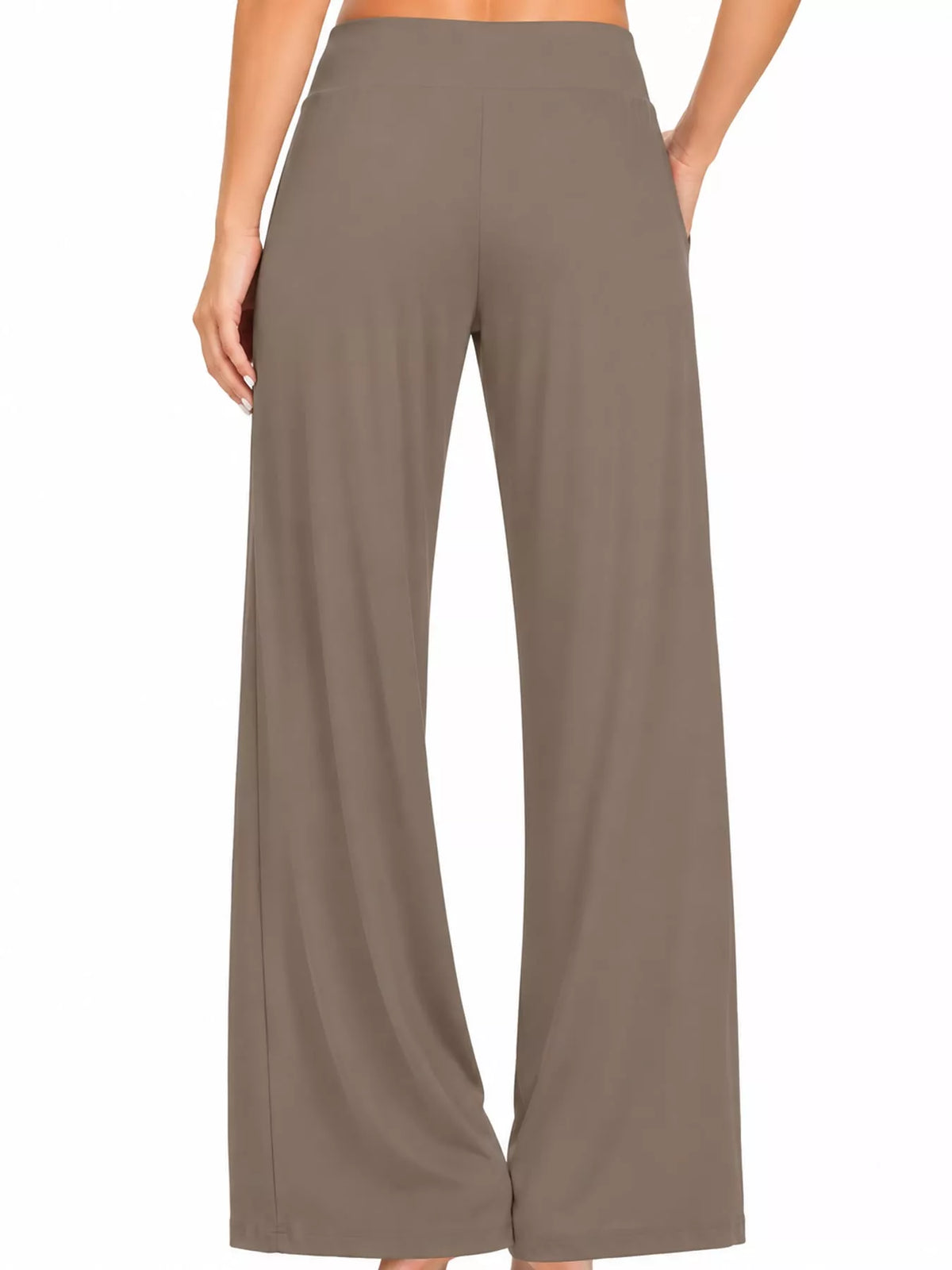 Wide-leg lounge pants, taupe back