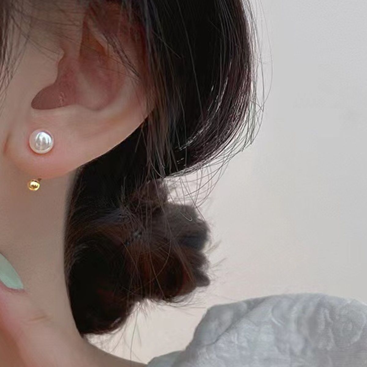 Trendsi 925 Sterling Silver Pearl Stud Earrings -