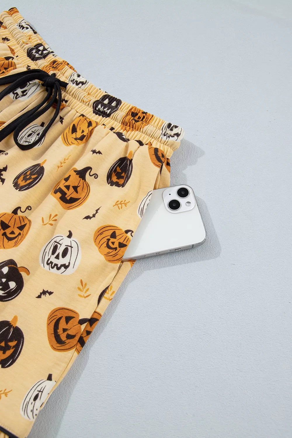 Trendsi Halloween Pumpkin Print Long Sleeve Two Piece Lounge Set -