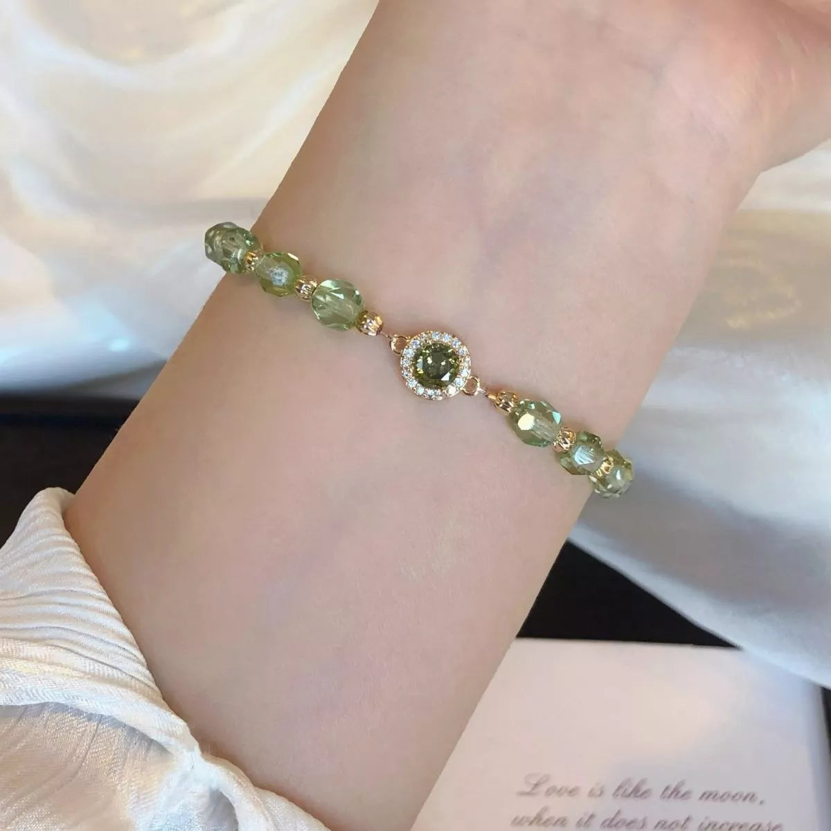 Trendsi 18K Gold-Plated Zircon Bead Bracelet -