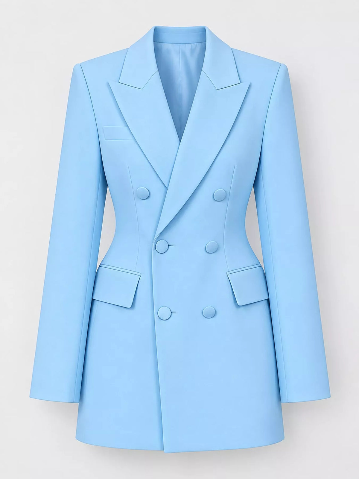 Double-breasted blazer, blue hanging front